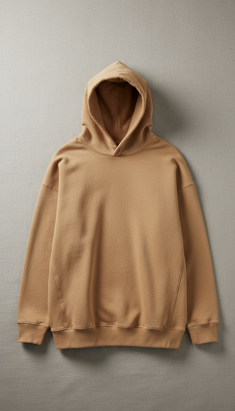 Oversized Camel Cotton Sweatshirt