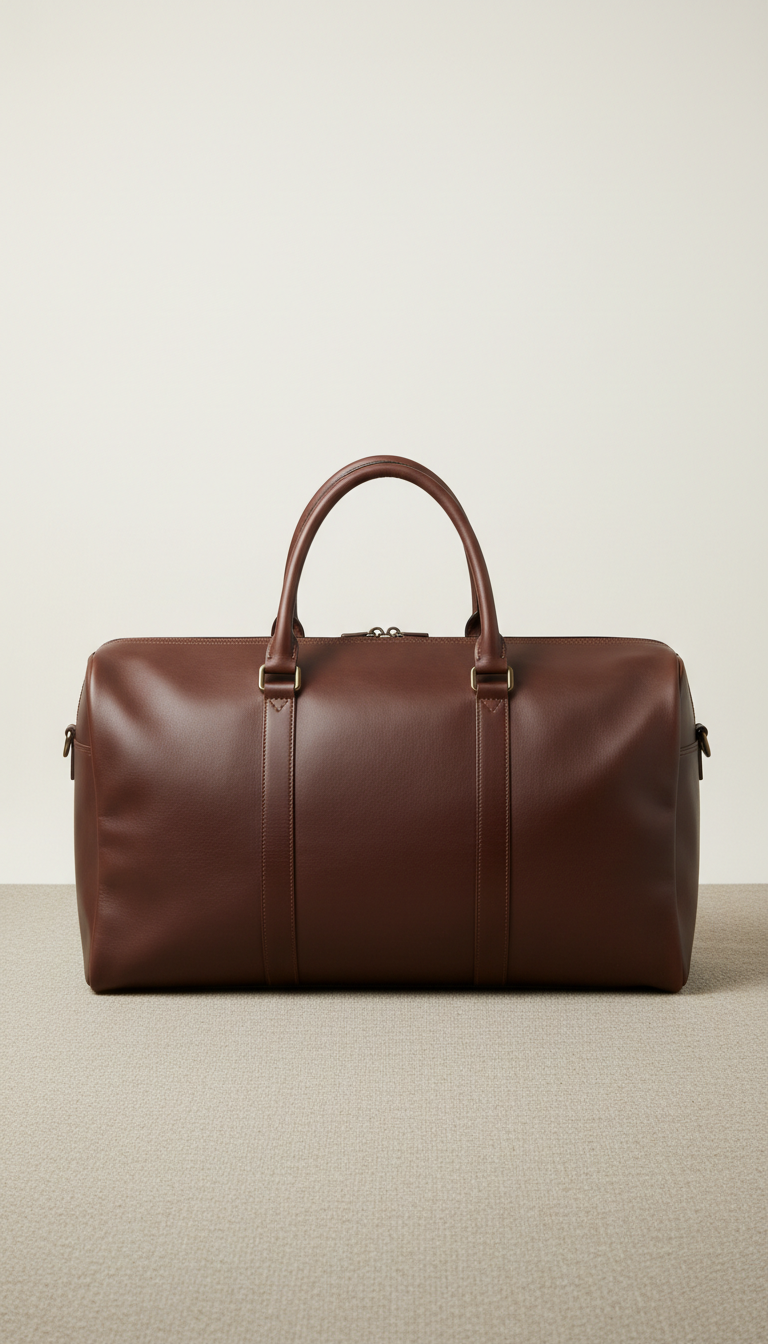 Deep Mocha Equestrian Leather Duffel Bag