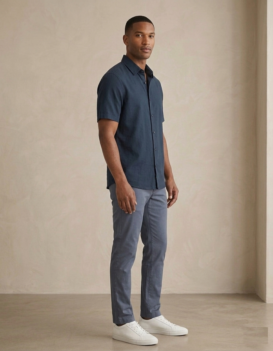 The Sovereign Structured Cotton T-Shirt — Navy