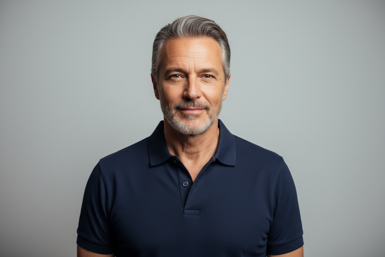 generate a classic men with polo tshirt